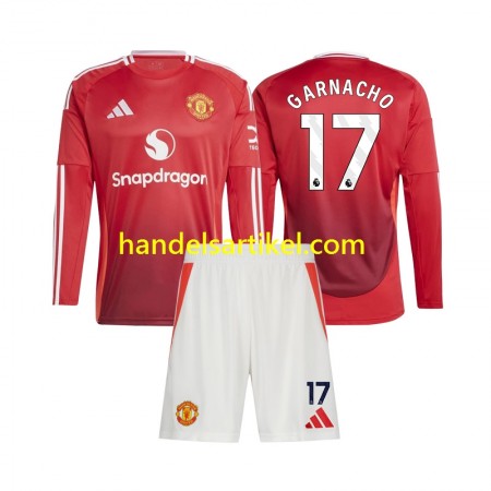 Manchester United Alejandro Garnacho 17 Kinder Heim Trikotsatz 2024/25 Langarm
